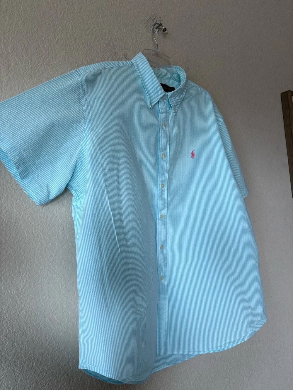 Polo Ralph Lauren Seersucker Short Sleeve Button Front Shirt XXL